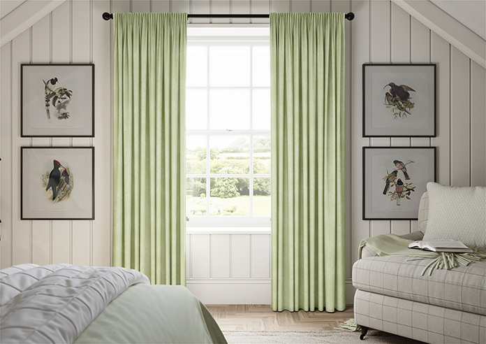 Florence Faux Suede, Green Leaf - Made to Measure Curtains - Image 3